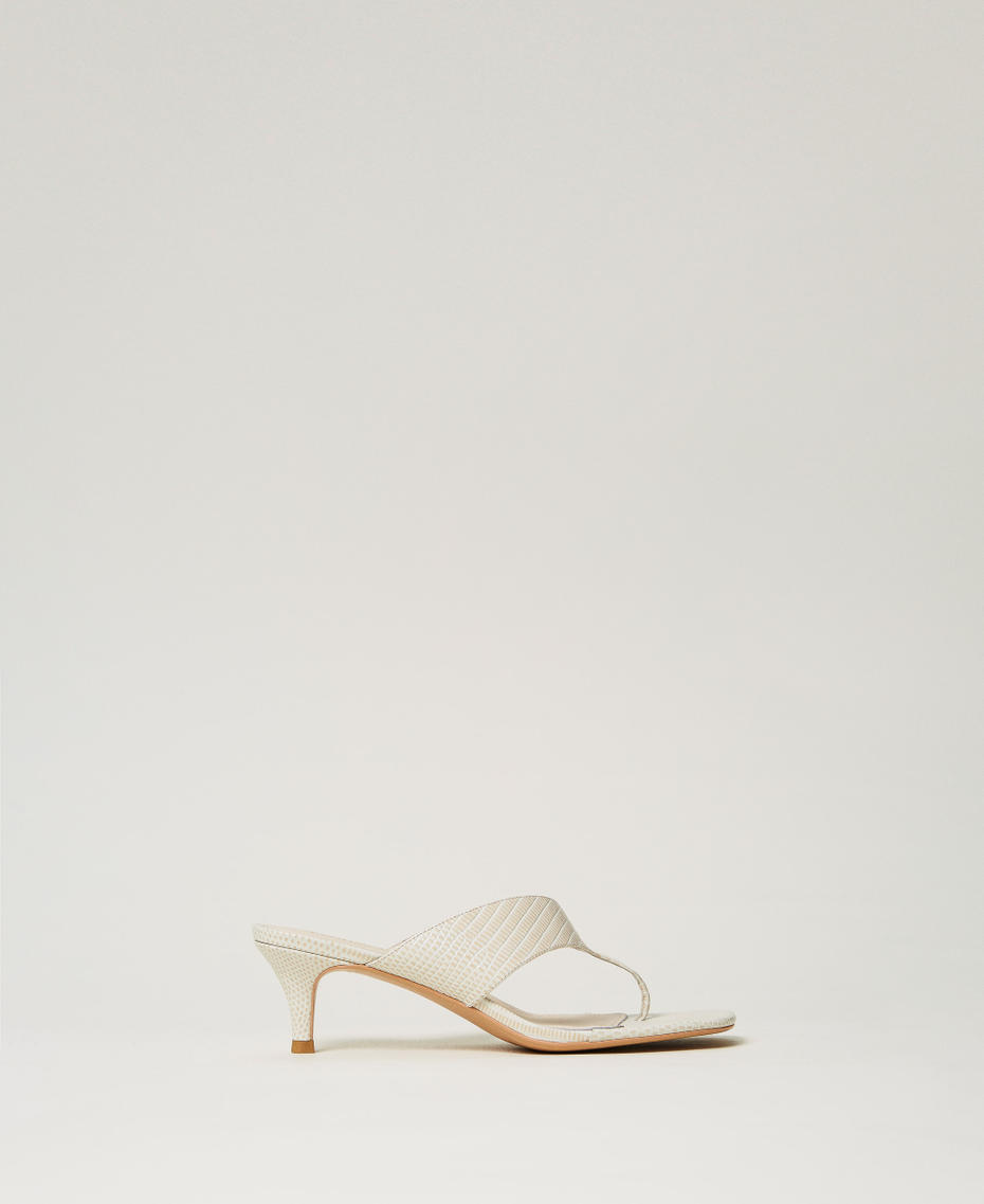 Sandales mules en cuir Serpent Sable Femme 251TGT172_12385_01