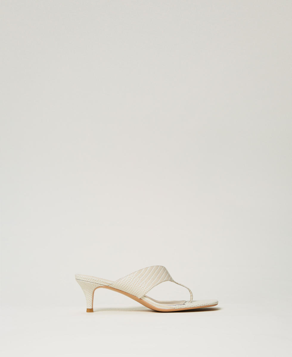 Leather thong mule sandals