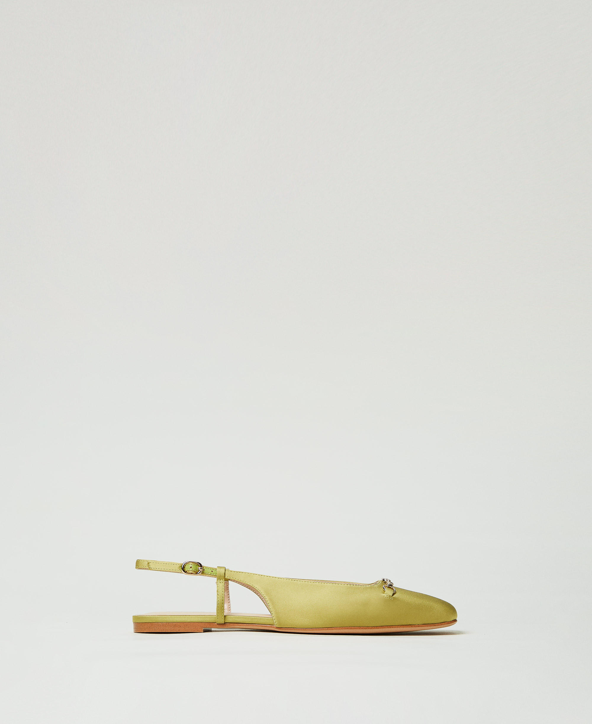 Satin sling back ballet flats