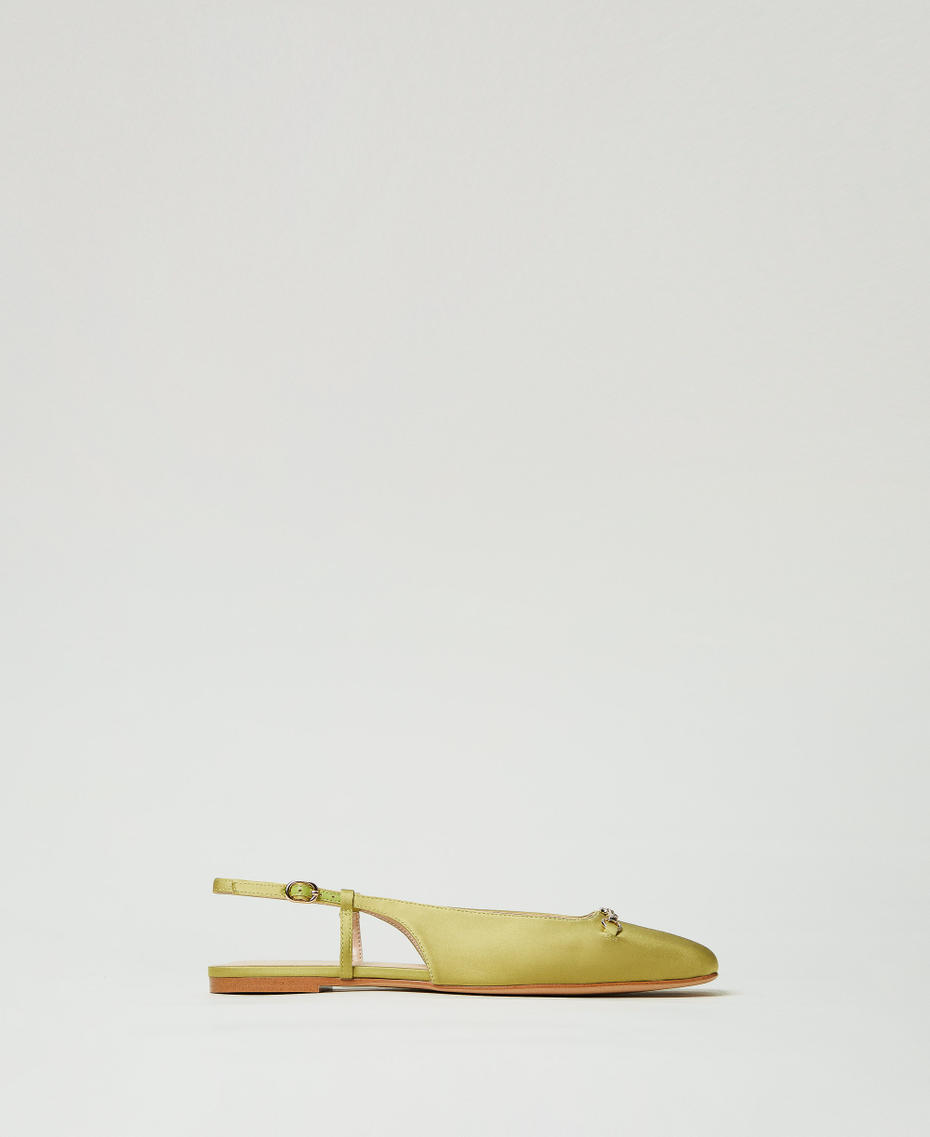 Bailarinas destalonadas de raso Verde «Avocado Oil» Mujer 251TCP082_12117_01