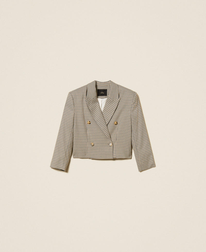 Blazer en pied-de-poule Natural Pied de Poule Femme 252AP2240_12667_S0