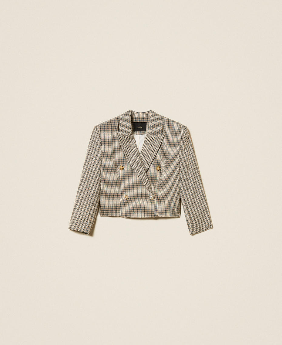 Blazer en pied-de-poule Natural Pied de Poule Femme 252AP2240_12667_S0