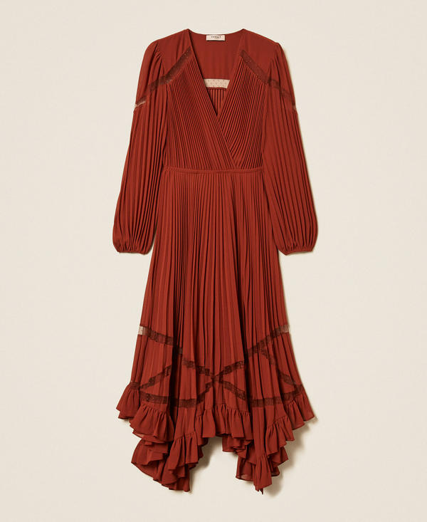Long pleated georgette dress