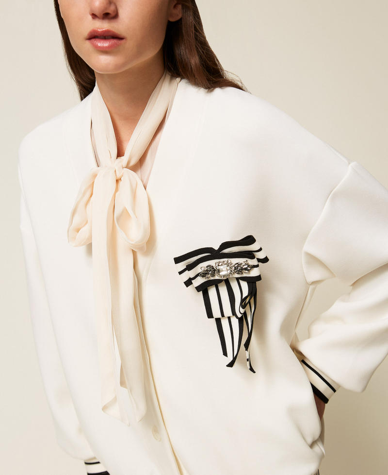 Scuba cardigan with brooch Off White Woman 252LL2GBB_00526_05