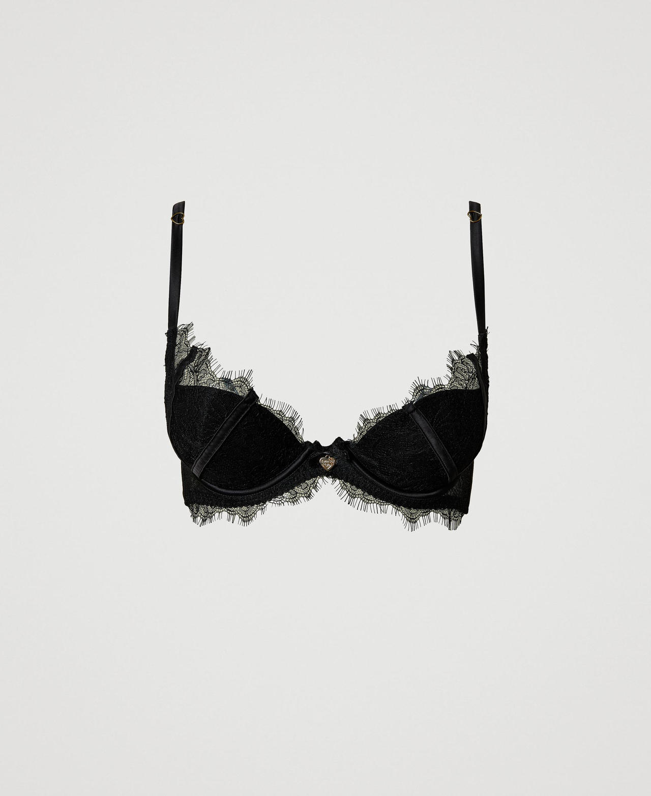 Scee by twin set Reggiseno push-up in pizzo e raso