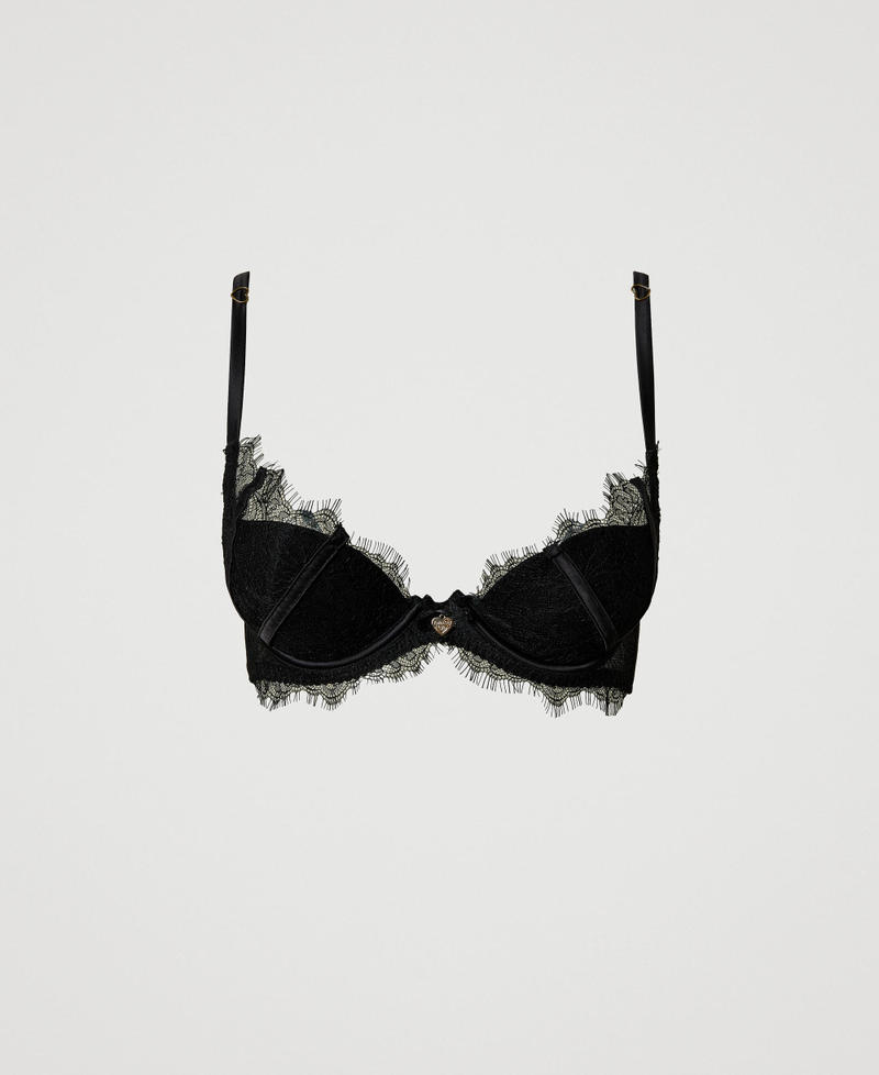 Reggiseno push-up in pizzo e raso