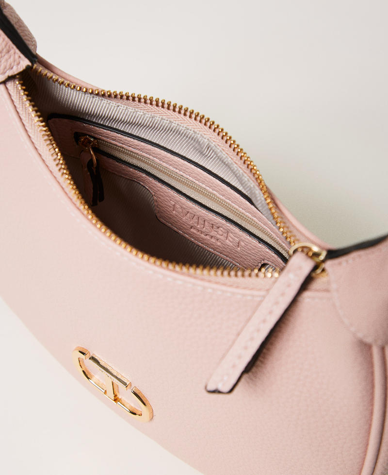 Hobo bag with braided handle Dusty Pink Woman 251TD8061_00401_04