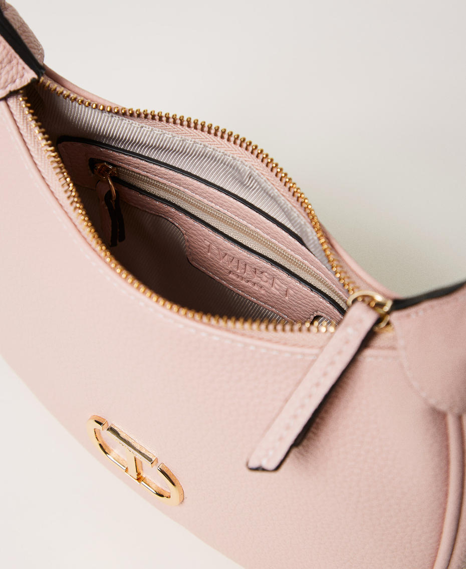 Hobo bag with braided handle Dusty Pink Woman 251TD8061_00401_04