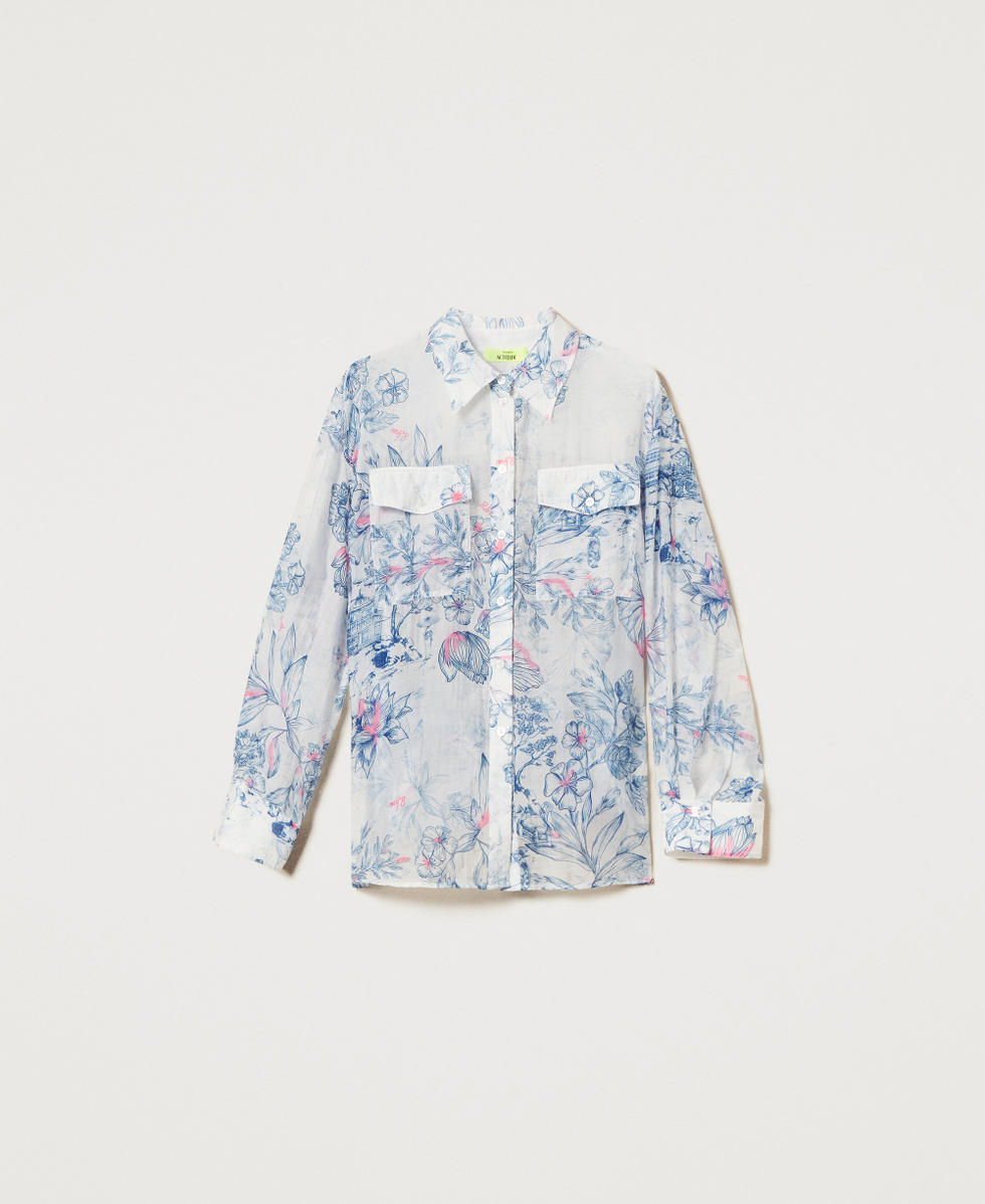 MYFO Hemd aus Organza mit Blumenmotiv