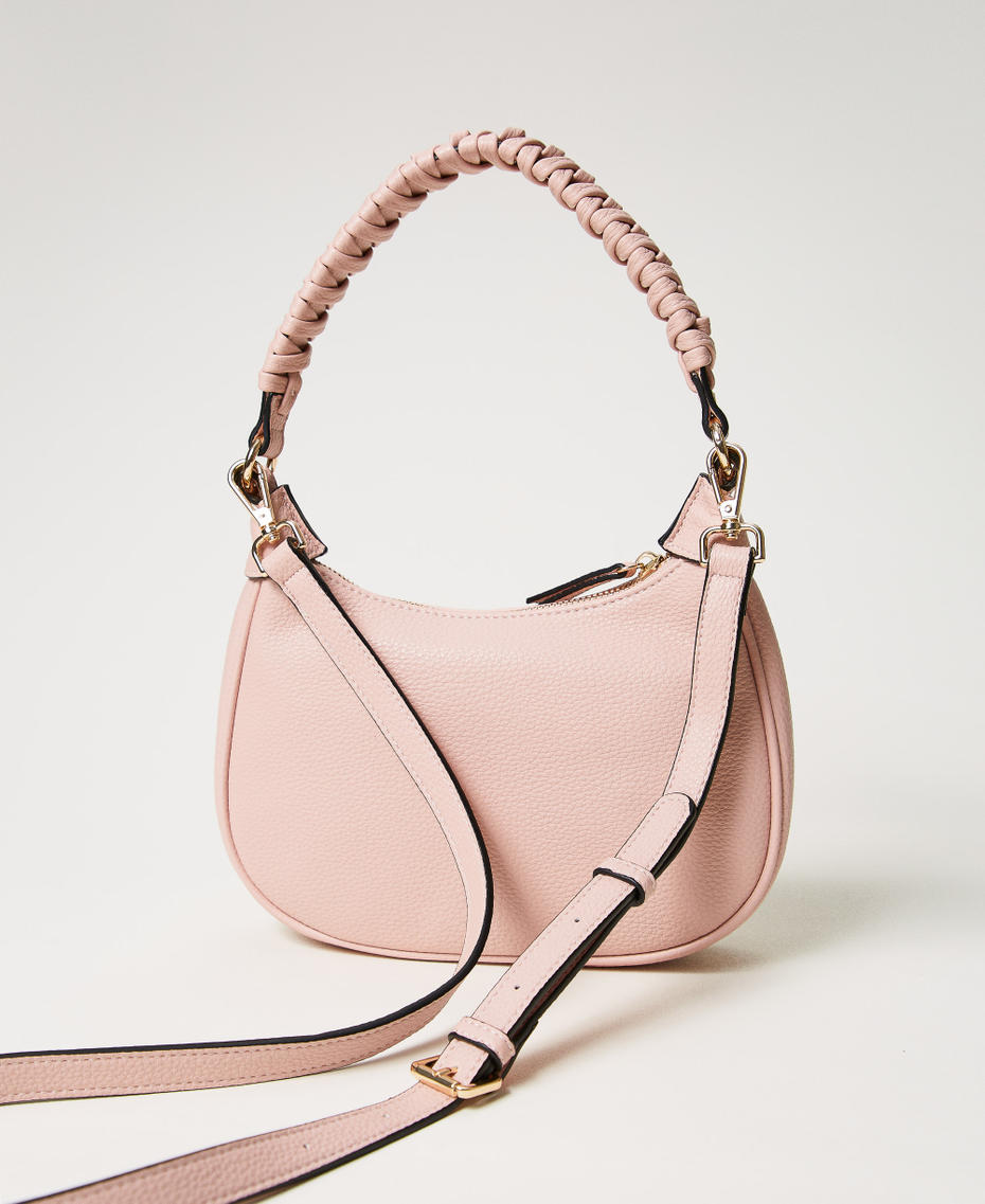 Borsa hobo con manico intrecciato Rosa Polvere Donna 251TD8061_00401_03