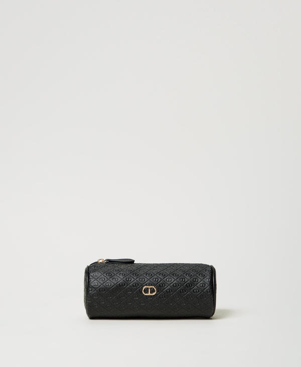 Beauty case cilindrico con Oval T all over