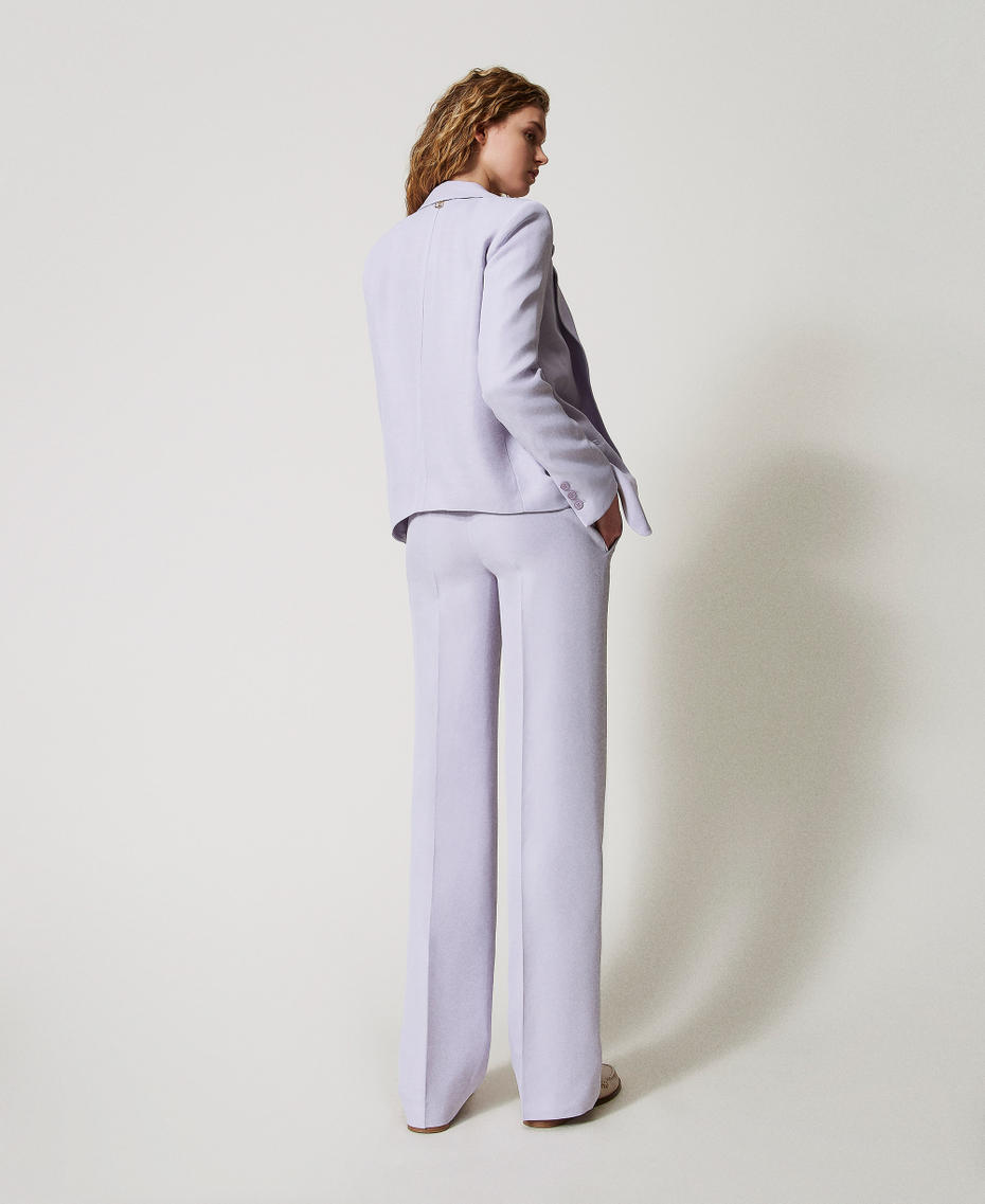 Straight trousers with pockets Lilac Flowers Woman 251TT2303_00703_03