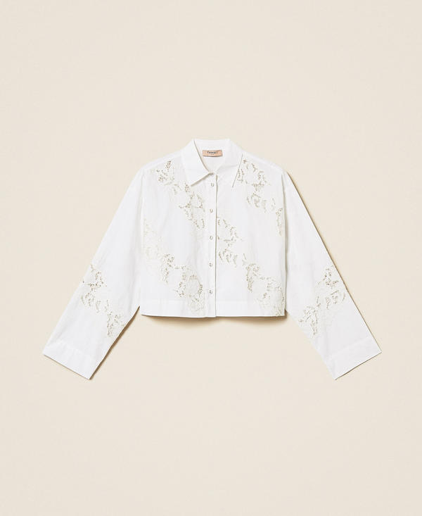 Рубашка из поплина и сангалло