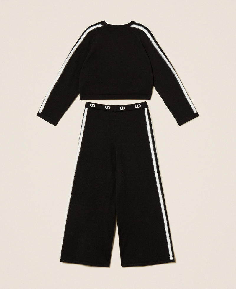Pull avec logo et pantalon ample Bicolore Noir/Blanc Cassé Fille 252GJ301A_11656_S1
