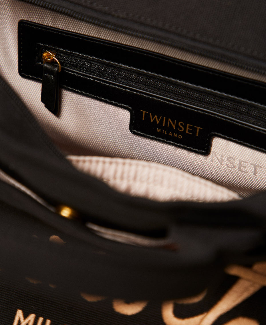 Shopper aus Canvas mit Logo Schwarz Frau 261TB7291_00006_04