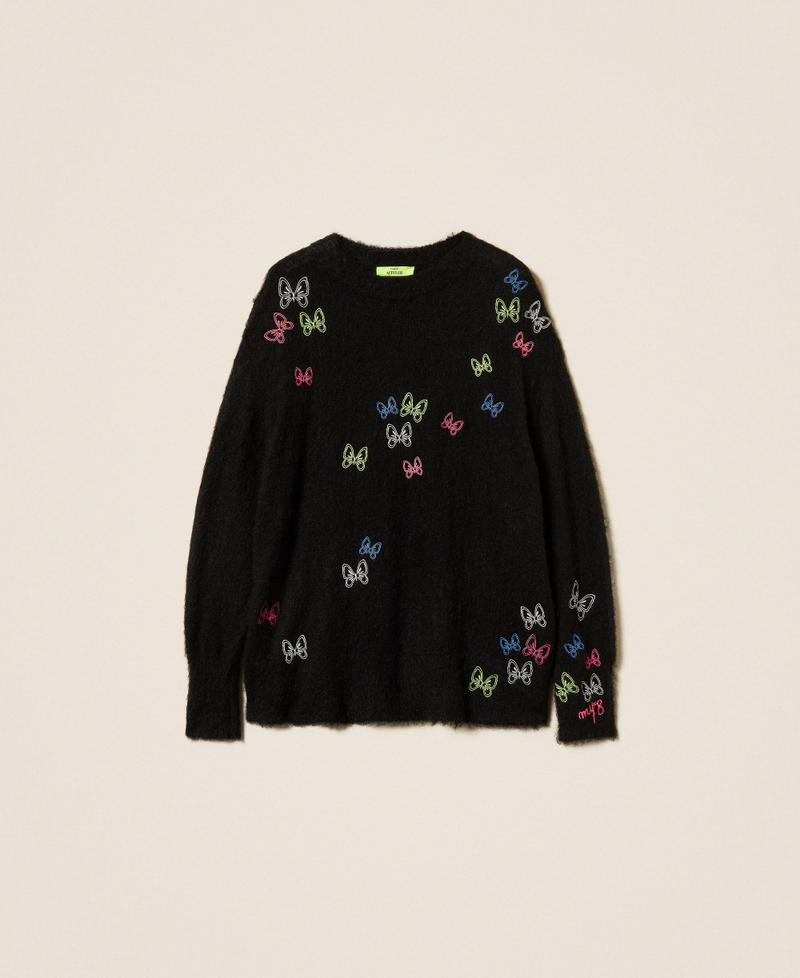 MYFO wool blend jumper with embroidery Black Woman 252AQ3040_00006_S0