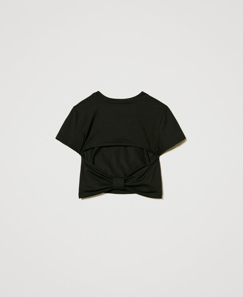 T-shirt with Oval T and cut-out Black Girl 251GJ2481_00006_S1