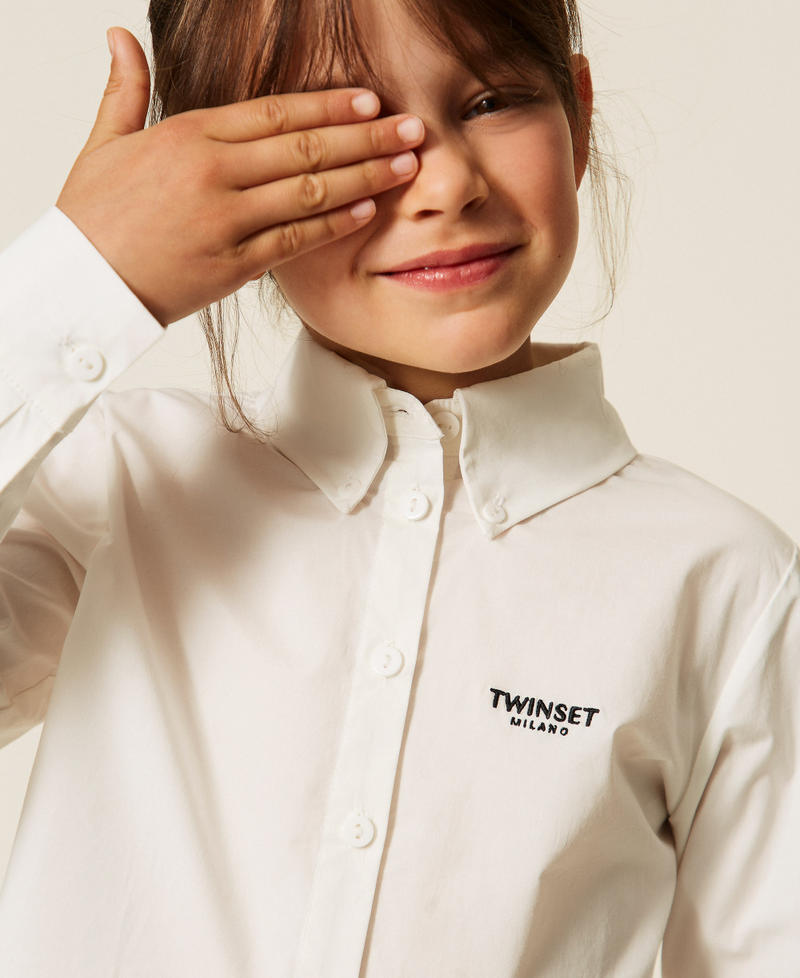 Poplin shirt with embroidered logo Off White Girl 262GJ2170_00526_04