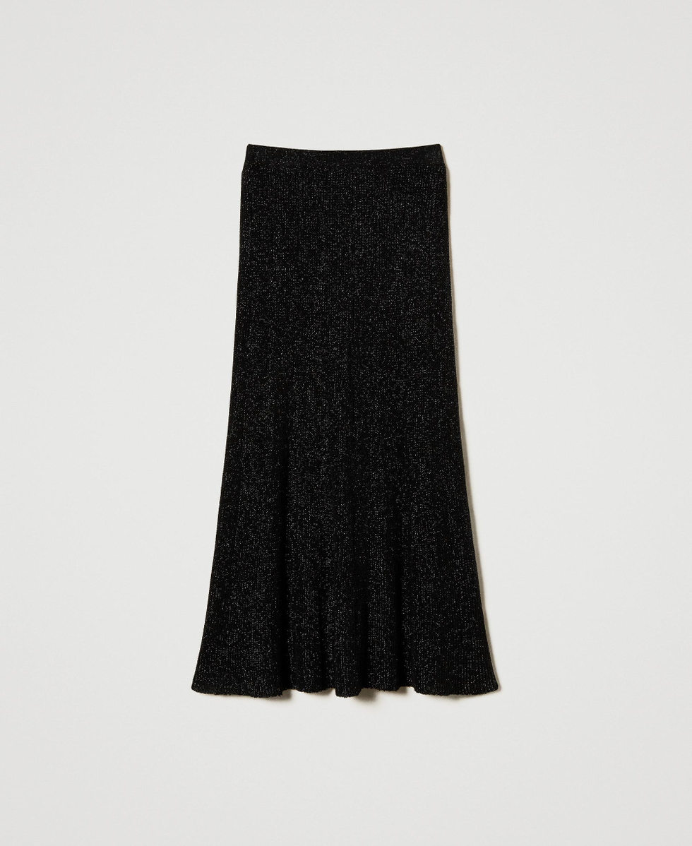Gonna longuette in maglia lurex