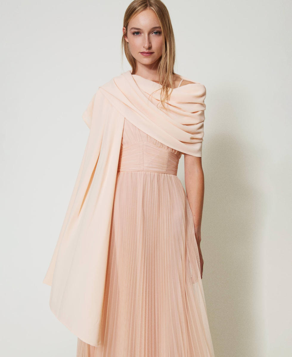 Stola aus zweilagigem Georgette "Peach Pink"-Rosa Frau 242TA4760_11750_S0