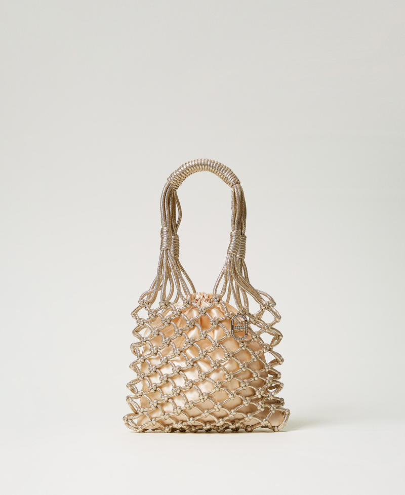 ‘Alizée‘ lurex mesh shopper Yellow Gold Woman 251TD8250_10366_01