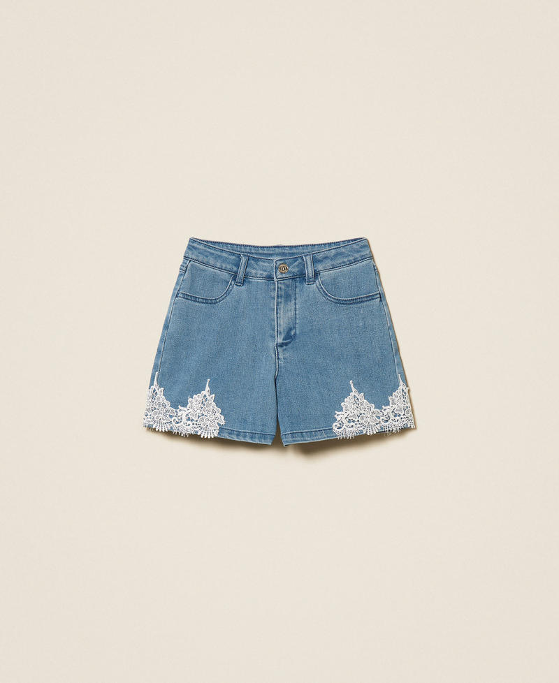 Shorts vaqueros con encaje Blue Denim Medio Ni&ntilde;a 261GJ2081_03451_S0