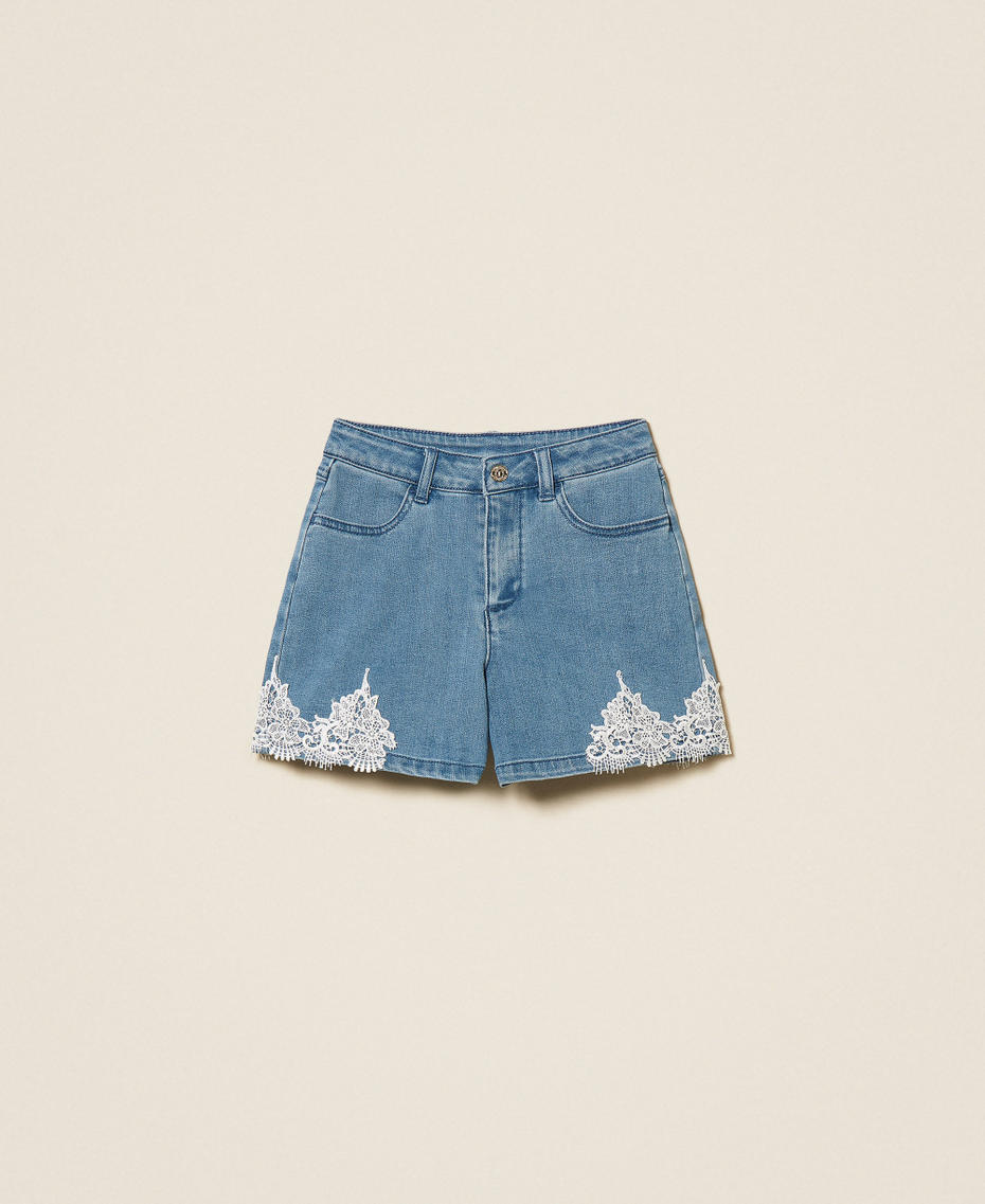 Shorts vaqueros con encaje Blue Denim Medio Ni&ntilde;a 261GJ2081_03451_S0