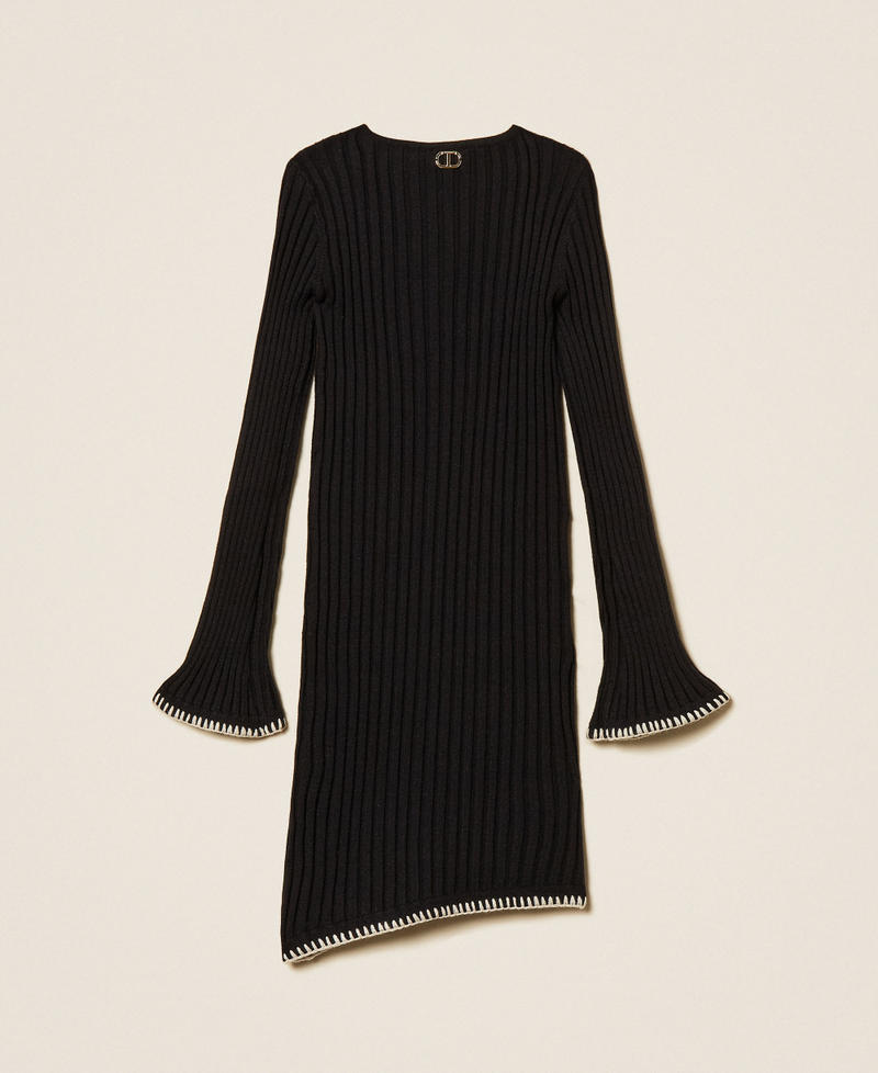 Short rib knit dress Black Girl 252GJ3093_00006_S1