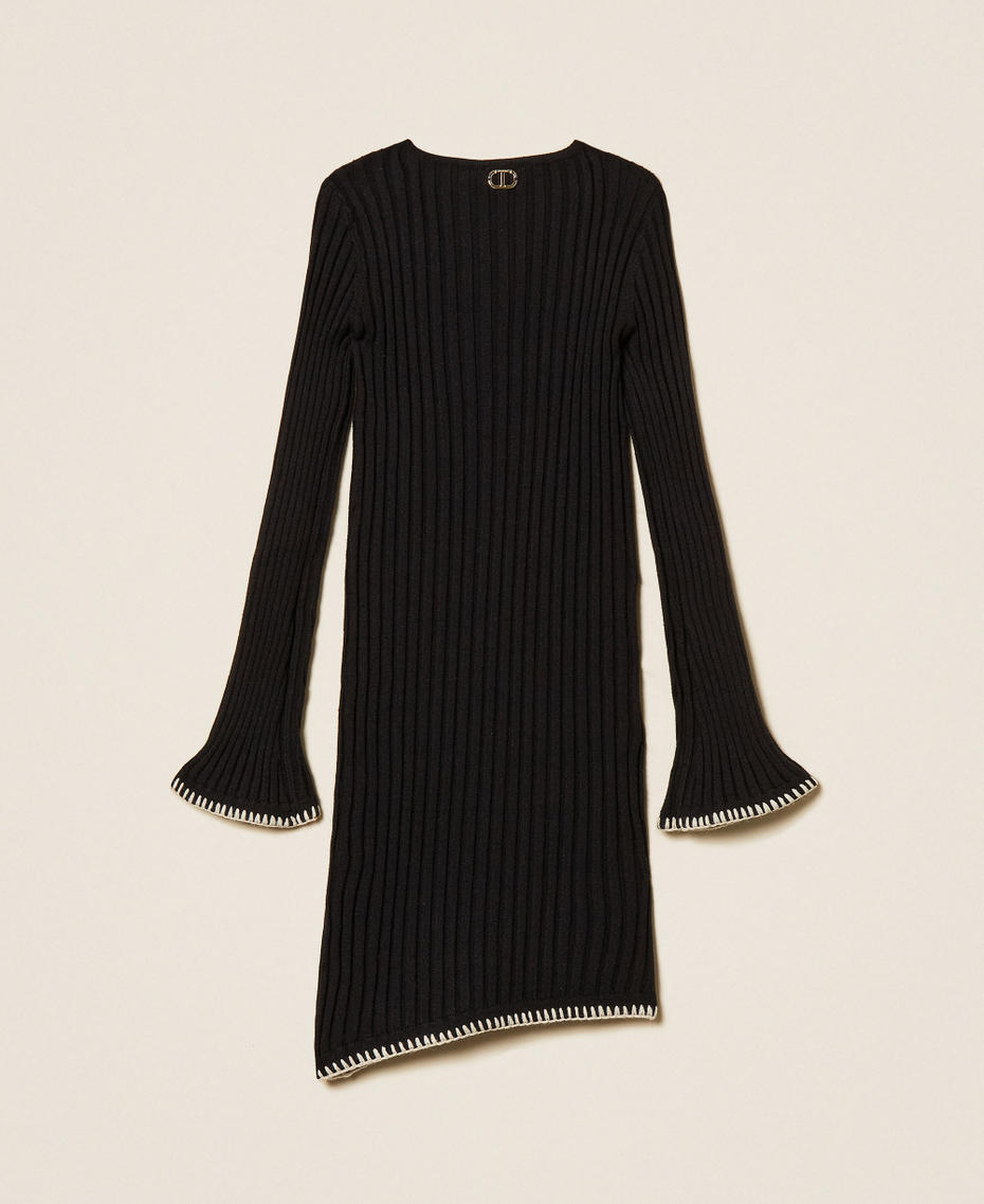 Short rib knit dress Black Girl 252GJ3093_00006_S1