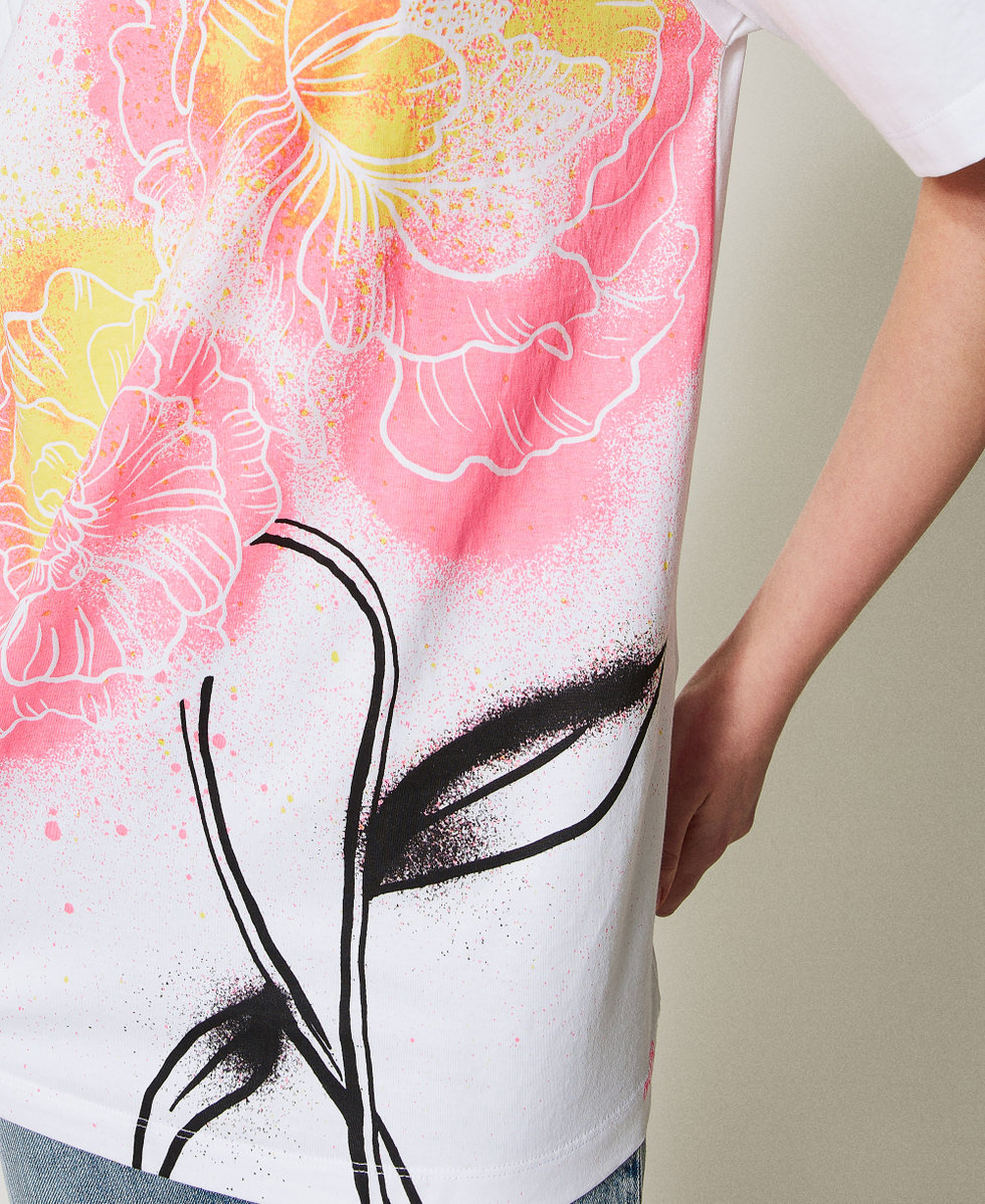 MYFO oversized t-shirt Papers/Flower Print Woman 251AQ2052_12443_04