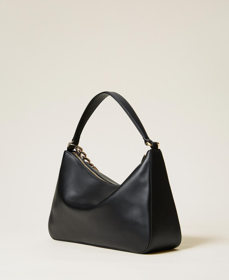 'Liliane' medium leather bag Black/Gold Woman 999TB7010_14247_02