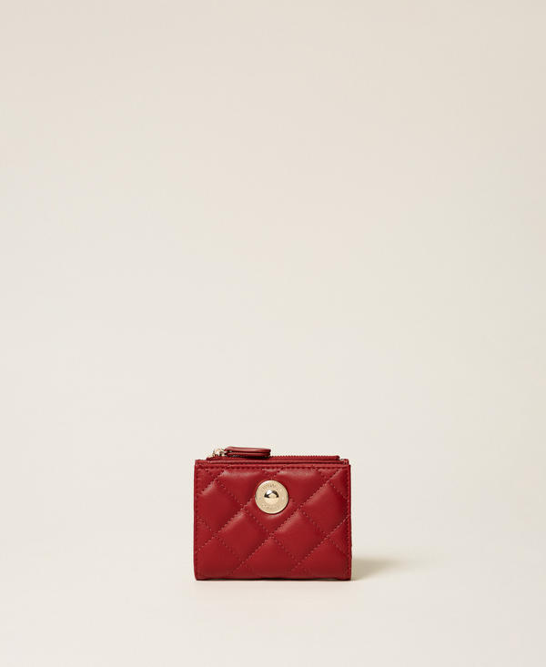 Quilted wallet with logo