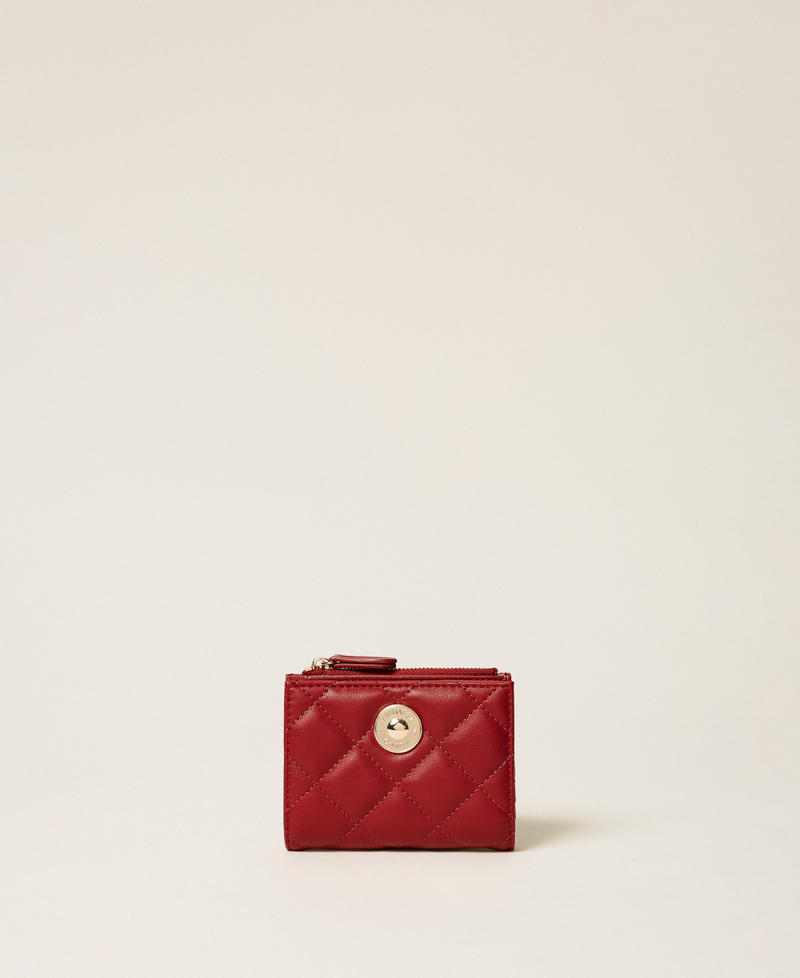 Quilted wallet with logo Pompeiian Red Woman 262TH7012_11755_01