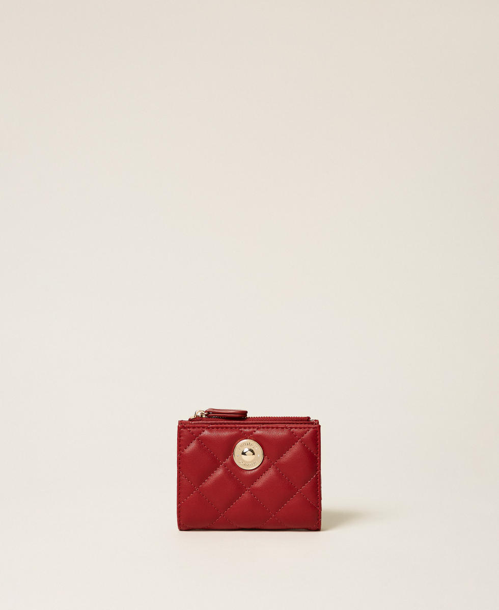 Quilted wallet with logo Pompeiian Red Woman 262TH7012_11755_01
