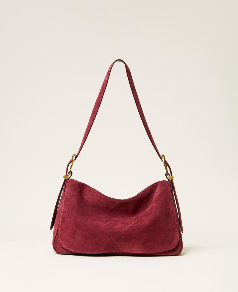 Liliane Tasche aus Veloursleder mit Schnallen Bordeaux Frau 262TD8240_00020_01