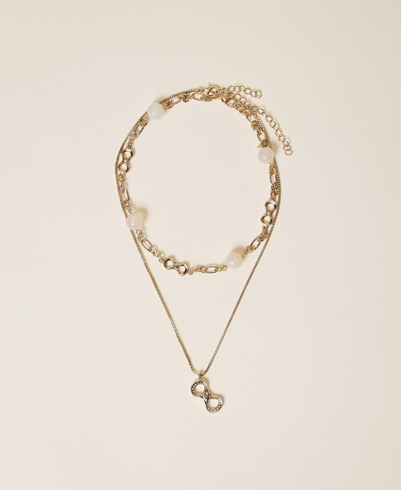 Collier double tour avec logo