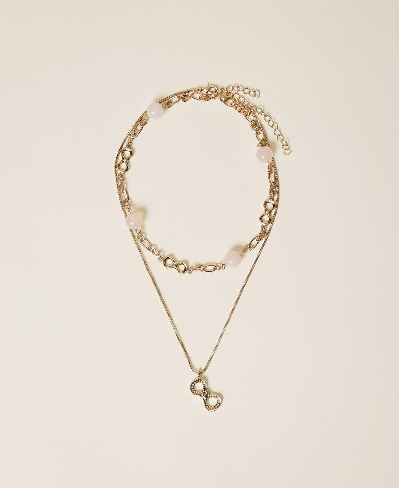 Collana a doppio giro con logo New Gold Donna 261TA4430_10630_01