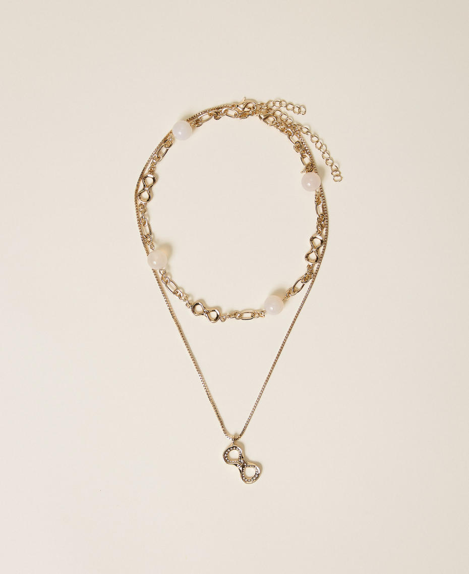 Collana a doppio giro con logo New Gold Donna 261TA4430_10630_01