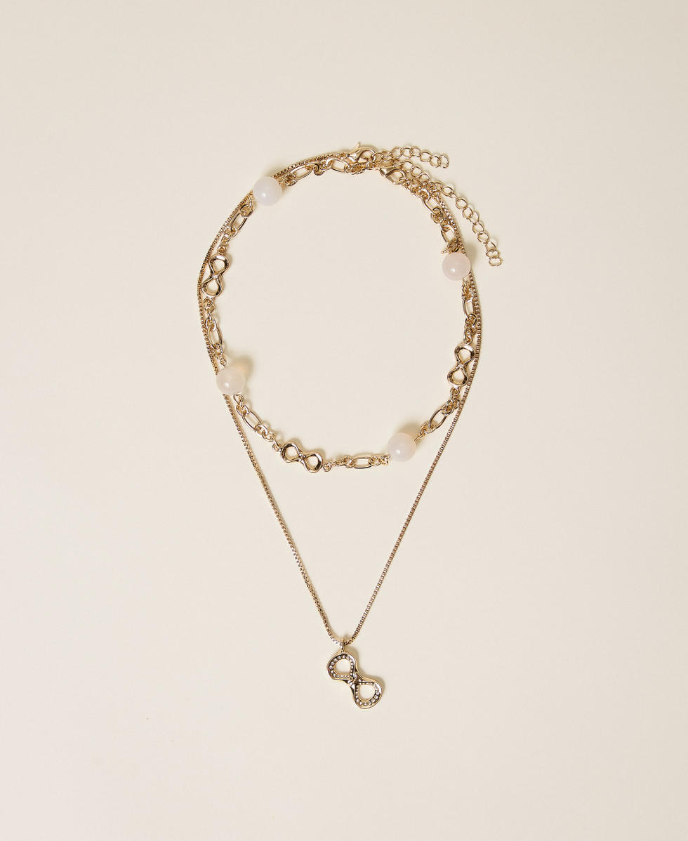 Double choker necklace with logo