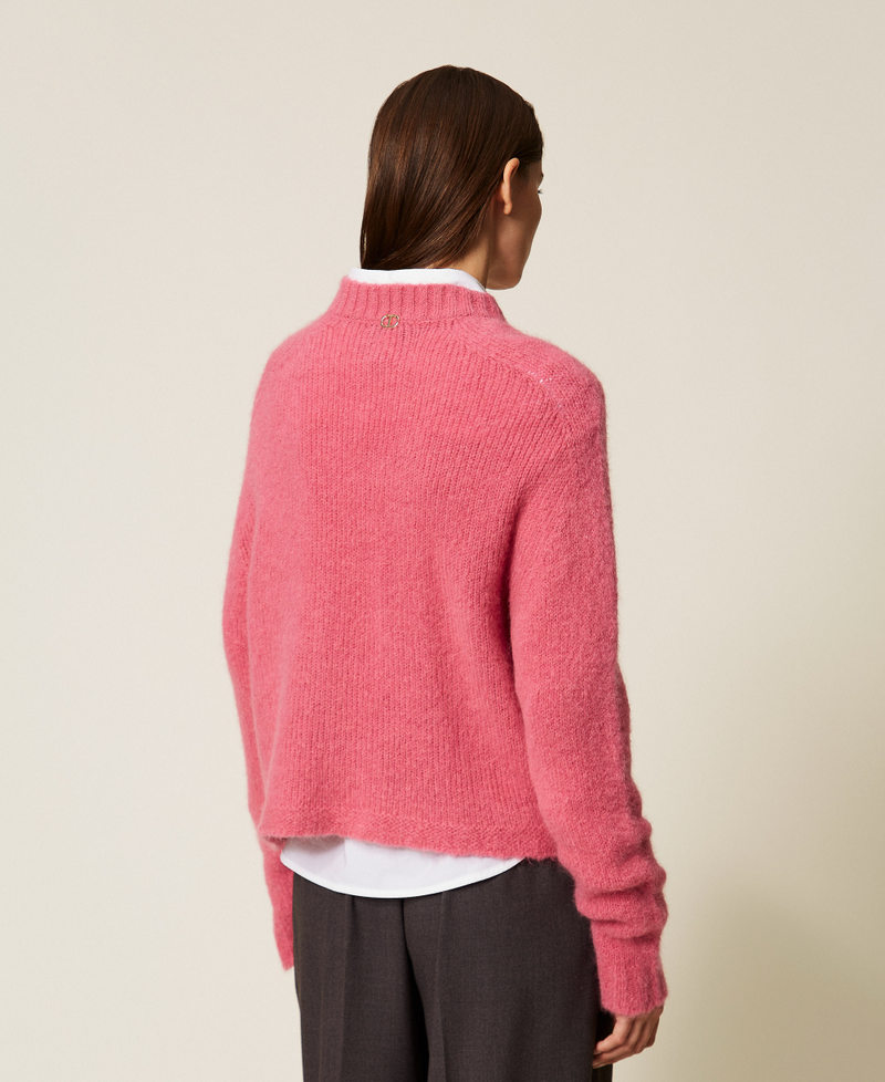 Pullover aus Alpakamischung Dunkles Cashmere Rose Frau 252TT3136_12905_04