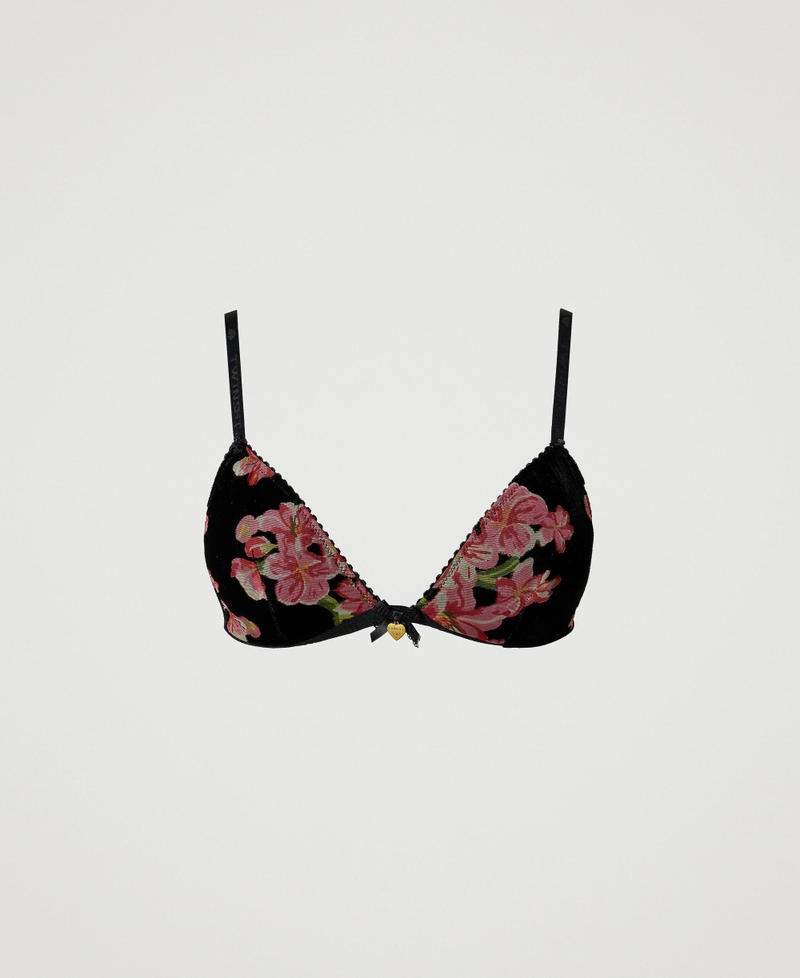 Reggiseno a triangolo in velluto dévoré Multicolor Blooming Donna 242LL6D22_11998_0S