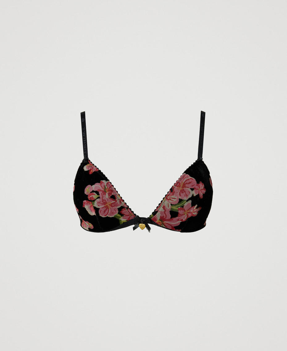 Reggiseno a triangolo in velluto dévoré Multicolor Blooming Donna 242LL6D22_11998_S0