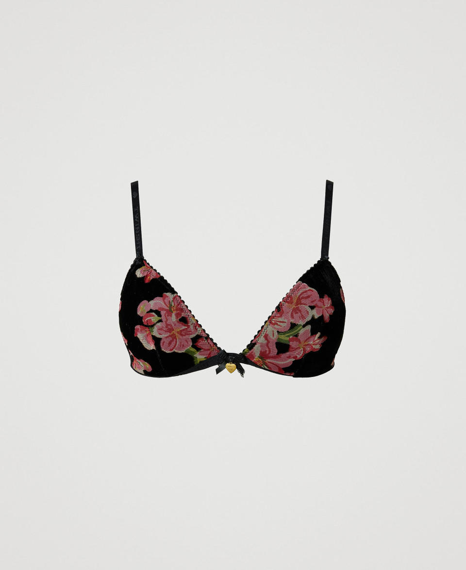 Reggiseno a triangolo in velluto dévoré Multicolor Blooming Donna 242LL6D22_11998_0S