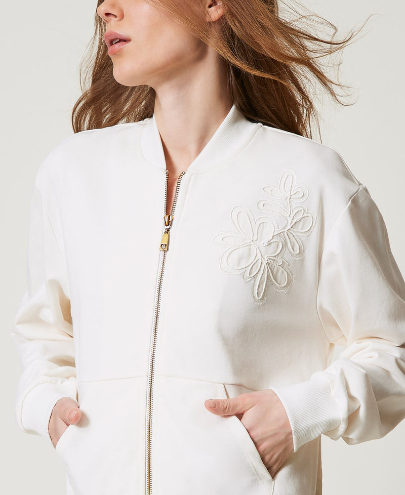 Sweatshirt with embroidery and organza insert White Cloud Woman 251LL2HAA_12105_PD