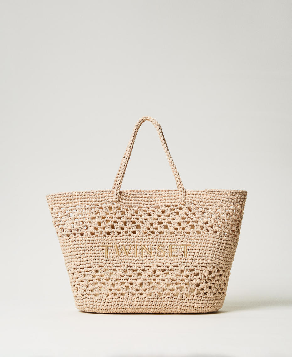 Gehäkelter Shopper „Bohemienne“ Natur Weiß Frau 251TD8110_00497_01