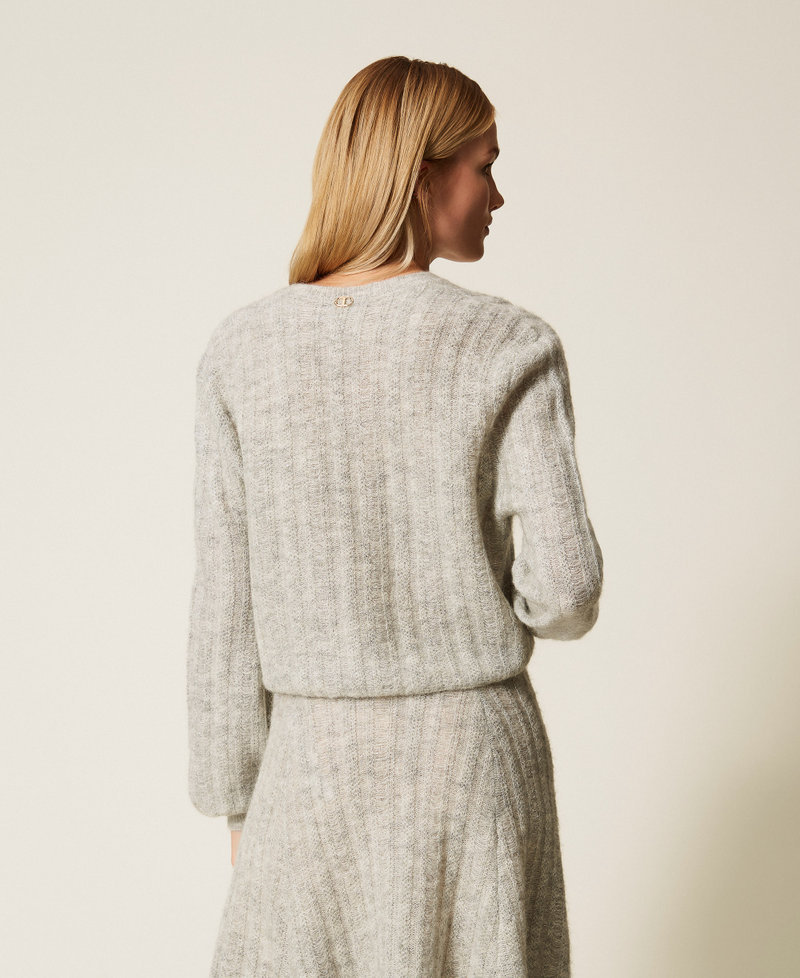 Lurex and mohair blend jumper Light Gray Mélange Woman 252TP3261_0082C_03