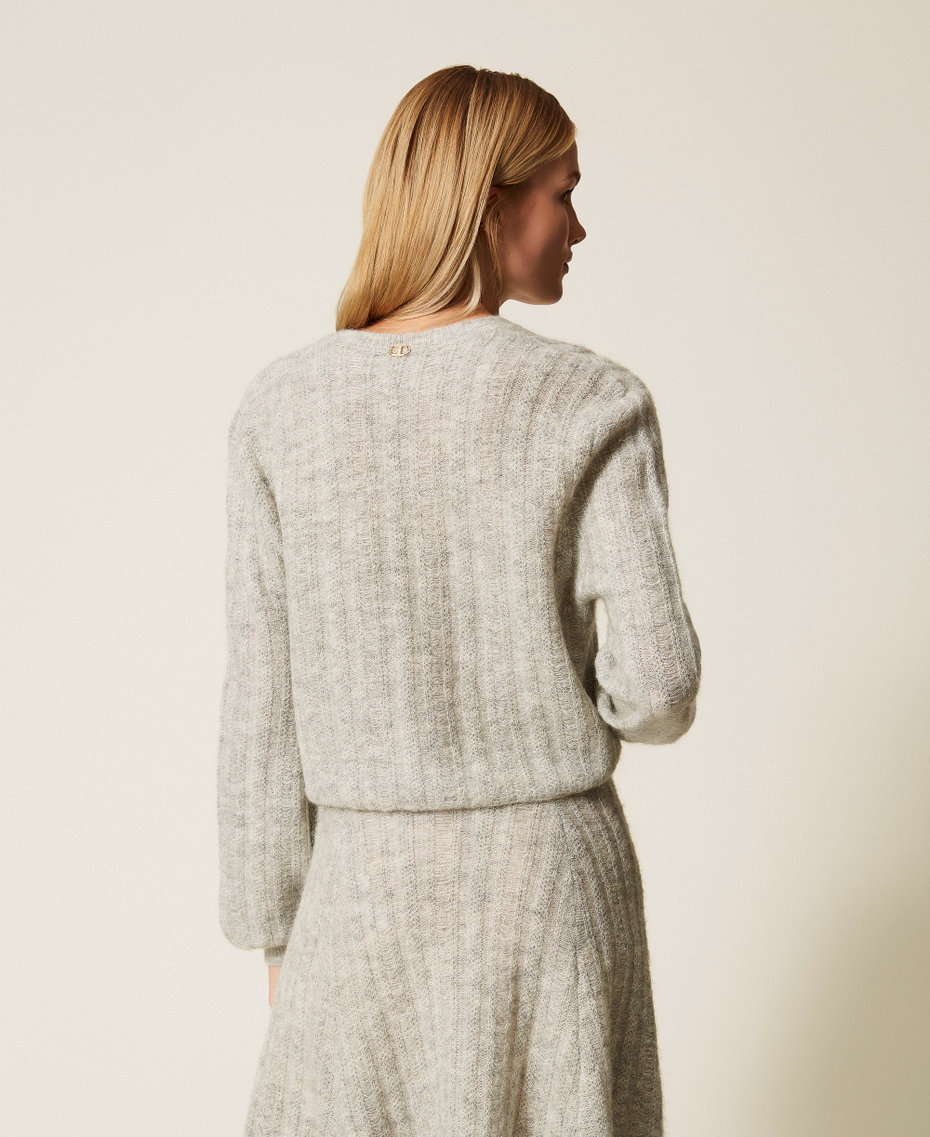 Lurex and mohair blend jumper Light Gray Mélange Woman 252TP3261_0082C_03