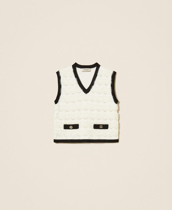 Knitted waistcoat with buttons