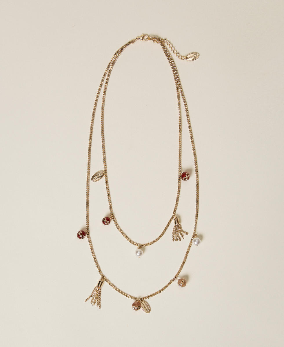 Necklace with pendants and multicolour stones