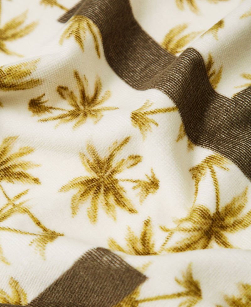 Toalla de playa de rizo con estampado Estampado Palmeras Nácar / Olive Leaf Mujer 251LB4BDD_12196_02